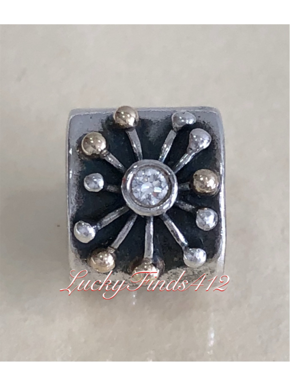 Authentic Pandora Desert Star Charm Two Tone Retired